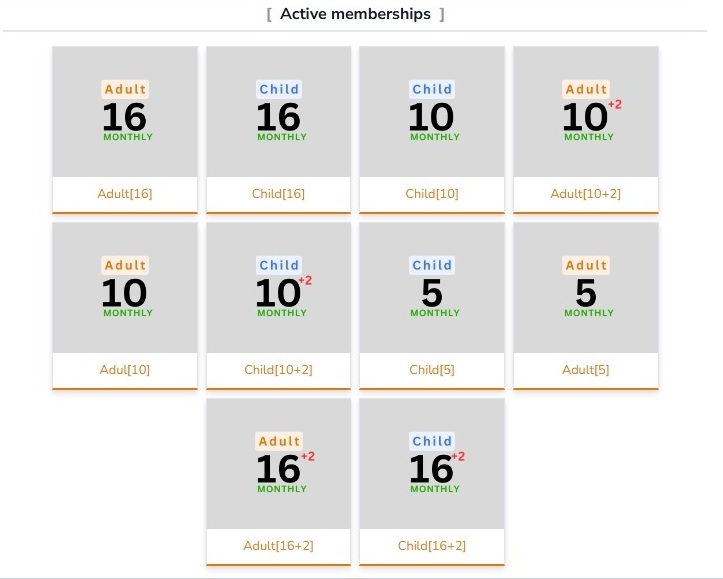Membership setup screens