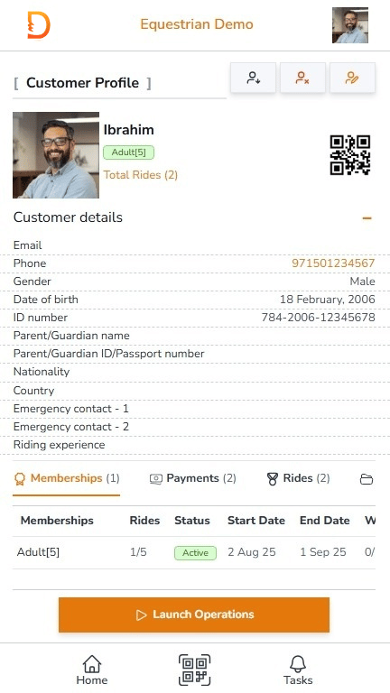 Rider profile mobile
